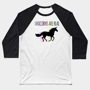 Unicorns are Real Rainbow Version Baseball T-Shirt